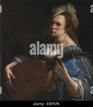 Selbstporträt als ein Lautenspieler. Künstler: Gentileschi, Artemisia (1598-1653) Stockfoto