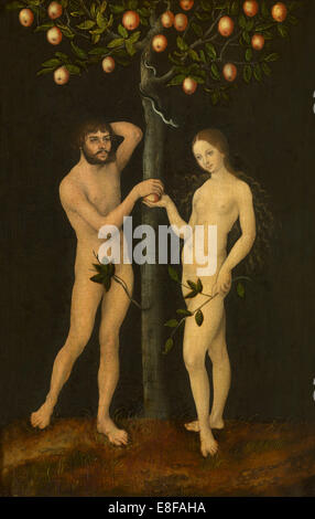 Adam und Eva. Künstler: Cranach, Lucas, der ältere (1472-1553) Stockfoto