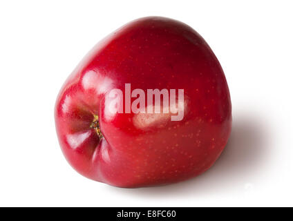 Roten reifer Apfel isoliert auf weißem Hintergrund Stockfoto