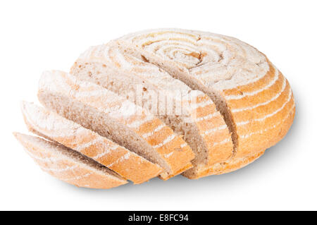 Ungesäuertes Brot mit Dillsamen, Isolated On White Background Stockfoto