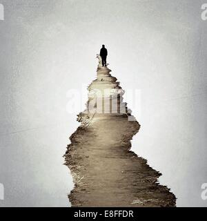 Mann, der auf einem Fußweg läuft, Südkorea Stockfoto