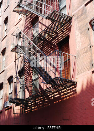 Feuerflucht auf einem Gebäude, Manhattan, New York, USA Stockfoto