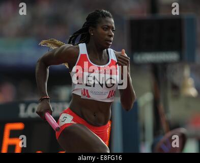 Christine Ohuruogu (ENG). Womens 4x400m. Leichtathletik - Hampden Park - Glasgow - UK - 08.01.2014 - Commonwealth Games - Glasgow 201 Stockfoto