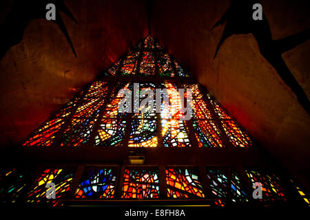 Parana, Brasilien Ansicht von gebeizt Glasfenster in der Kathedrale von Maringa Stockfoto