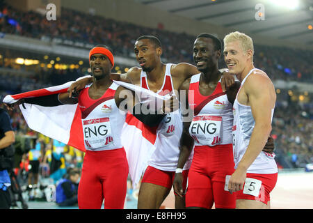 Conrad Williams, Michael Bingham, Daniel Awde und Matthew Hudson-Smith (alle ENG). England-Goldmedaille. -Männer 4 x 400-Meter-Finale. Bei Stockfoto