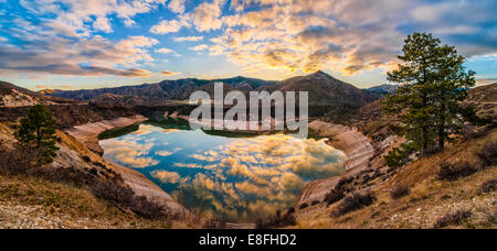 USA, Idaho, Ada, Boise, Lucky Peak, Lucky Peak Reservoir, herzförmige See Stockfoto