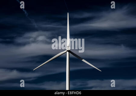 Nahaufnahme einer Windenergieanlage, Idaho, USA Stockfoto