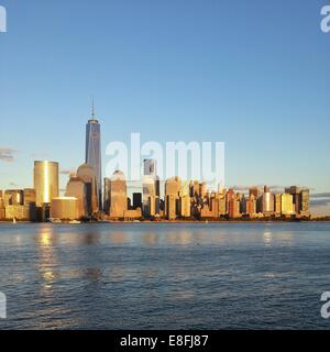 Skyline der Stadt mit Freedom Tower, Manhattan, USA Stockfoto