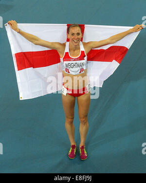 Laura Weightman (ENG)-Silbermedaille - Womens-1500m-Finale. Leichtathletik - Hampden Park - Glasgow - UK - 29.07.2014 - Commonwealth Gam Stockfoto