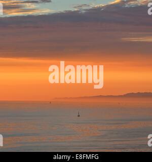 Sonnenuntergang über dem Meer, Palos Verde, Kalifornien, USA Stockfoto