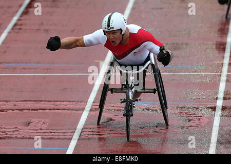 David Weir (GER) gewinnt die Goldmedaille - Mens Para Sport 1500 T54. Leichtathletik - Hampden Park - Glasgow - UK - 31.07.2014 Stockfoto