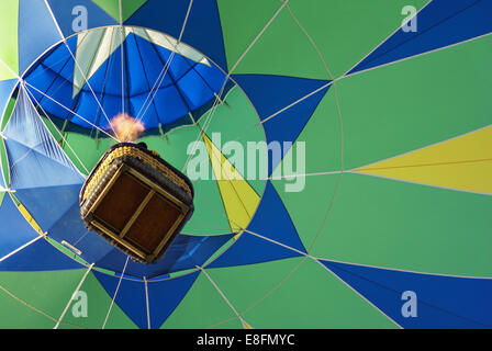 Heißluftballon Ansicht von unten Stockfoto