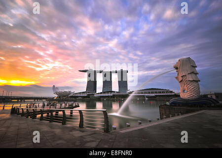 Singapur, Merlion, Ansicht des Merlion Statue Stockfoto