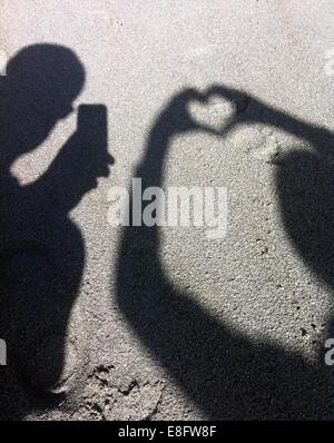 Südafrika, Western Cape, Paternoster, Schatten am Strand Stockfoto