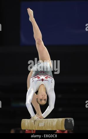 Hannah Whelan (ENG). Bar. Kunstturnen Damen Team. Kunstturnen - SSE Hydro - Glasgow - UK - 29.07.2014 Stockfoto