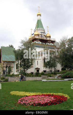 St. Nikolaj Miracle Maker Kirche, auch bekannt als die russische Kirche in Sofia, Bulgarien Stockfoto