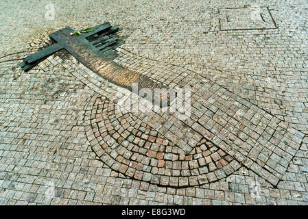 Jan Palach Memorial in öffentlichen Bürgersteig in Prag vor nationalen Museum der Tschechischen Republik Stockfoto