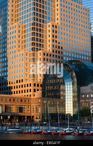 World Financial Center Bürogebäude im financial District von Manhattan. Westlich der Stadt, unter denen war der Welt-Trad. Stockfoto