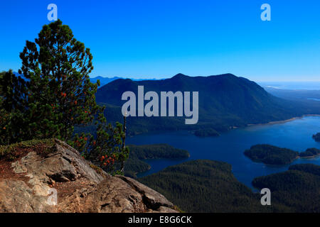 Blick vom Lone Cone Berg Blick auf Meares Island und Clayoquot sound Stockfoto