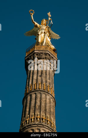 Siegessaeule Siegessäule zum Gedenken an preußischen Siege geführt, die bis zur Wiedervereinigung Deutschlands, Berlin Stockfoto