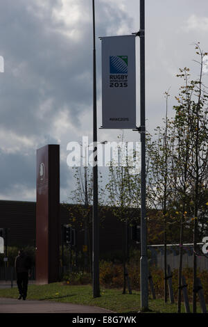 Milton Keyens, UK. 7. Oktober 2014. Die "StadiumMK" veranstalten 3 Spiele während der Rugby-Weltmeisterschaft 2015. Ein Testprogramm wird im April 2015 beginnen wo Northampton Saints Sarazenen an auf Samstag, 25. April 2015 übernehmen wird. Bildnachweis: Chris Yates/Alamy Live-Nachrichten Stockfoto