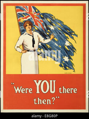 Australische recruiting Poster illustriert von Harry J Weston veröffentlichte im Jahre 1916. Siehe Beschreibung für mehr Informationen. Stockfoto