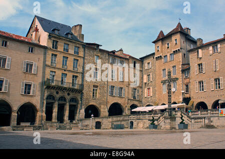 Villefranche Rouerge Stadt Zentrum Aveyron Abteilung Midi-Pyrénées Region Süd-West Frankreich EU Europäische Union Europa Stockfoto