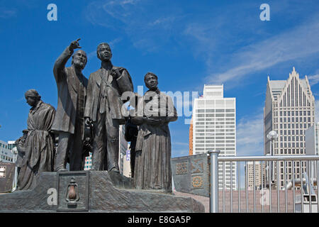 Detroit, Michigan - das Tor zur internationalen Freiheitsmahnmal, der Underground Railroad. Stockfoto