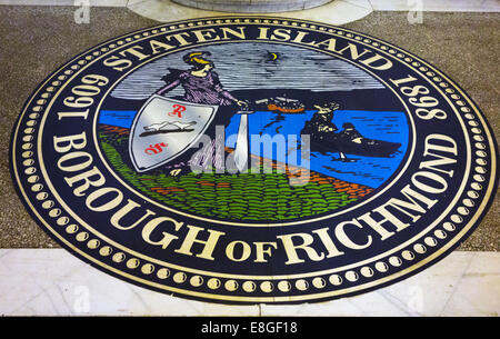 Staten Island Borough Hall Dichtung Stockfoto