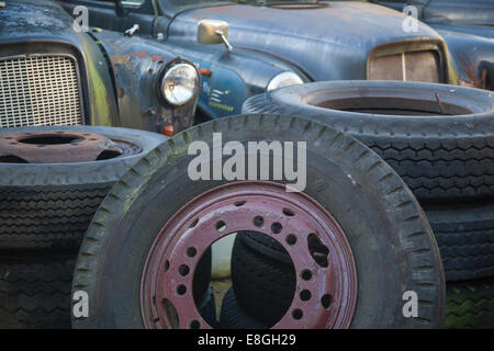 Verfallene London Taxis Stockfoto