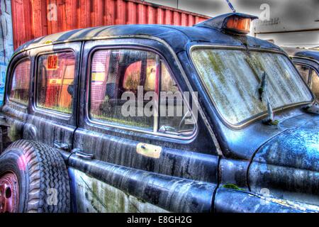 Verfallene London Taxis Stockfoto