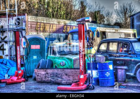 Verfallene London Taxis Stockfoto