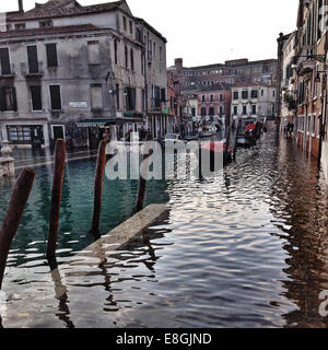 Italien, Venedig, Venezia Überschwemmungen Stockfoto