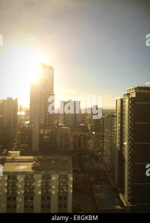 Perth, Westaustralien, Australien Perth CBD bei Sonnenaufgang Stockfoto