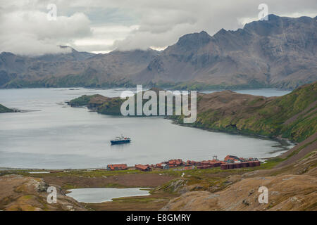 Die ehemalige Stromness Walfangstation, 1965, König Edward Bucht an der nordöstlichen Küste der heute unbewohnte Insel aufgegeben, Stockfoto