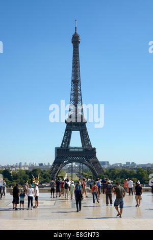 Der Eiffelturm vom Place du Trocadéro, Paris, Île-de-France, Frankreich Stockfoto