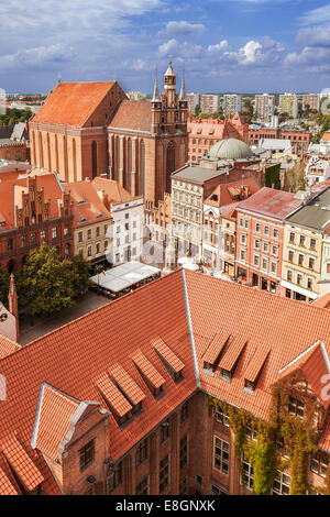 Luftbild der Altstadt in Torun, Polen.