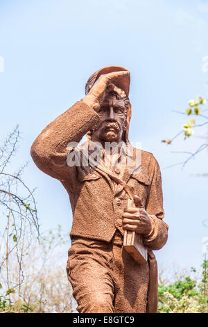 Statue von David Livingstone, Entdecker und Missionar bei den Victoria Wasserfällen, Livingstone, Sambia Stockfoto