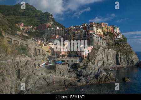 Manarola, Cinque Terre (fünf Länder), Ligurien, Italien. Stockfoto