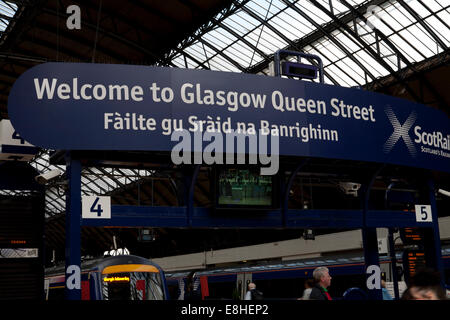 Queen street Bahnhof Glasgow Schottland Stockfoto