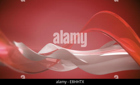 Rote 3D abstrakte Wellen mit Platz für Ihren Text. Stockfoto