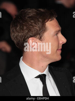 London, UK. 8. Oktober 2014. Benedict Cumberbatch besucht eine Screening The Imitation Game auf die Opening Night Gala der 5 Stockfoto