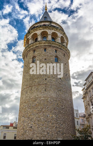 Galata-Turm genannt Christea Turris (Turm von Christus in lateinischer Sprache) ist eine mittelalterliche Steinturm im Stadtteil Galata in Istanbul, Stockfoto