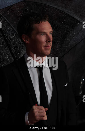 London, UK. 8. Oktober 2014. Benedict Cumberbatch besucht eine Screening The Imitation Game auf die Opening Night Gala der 5 Stockfoto