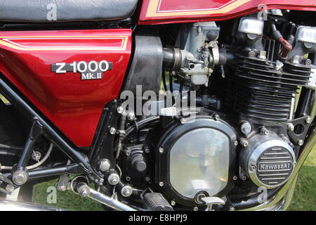 Motor auf einer Kawasaki z1000 MK 2 Motorrad Stockfoto