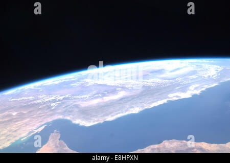 Dieses Bild von Expedition 31 an Bord der internationalen Raumstation ISS zeigt einen Panoramablick über Iran, die den Golf von Om enthält Stockfoto