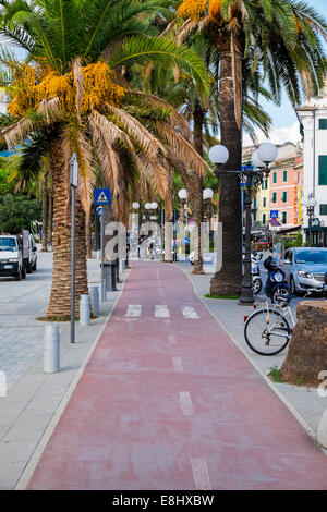 Radweg in Sestri Levante, Ligurien, Italien Stockfoto