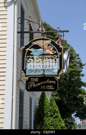 Melden Sie sich auf ein kleines Hotel in Provincetown, Massachusetts Stockfoto