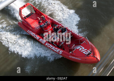 London RIB Voyages Geschwindigkeit Bootsfahrt, London, UK Stockfoto