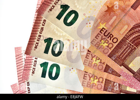 10 EURO-Banknoten im Umlauf seit September 2014, Fans, Security Feature Wasserzeichen Stockfoto